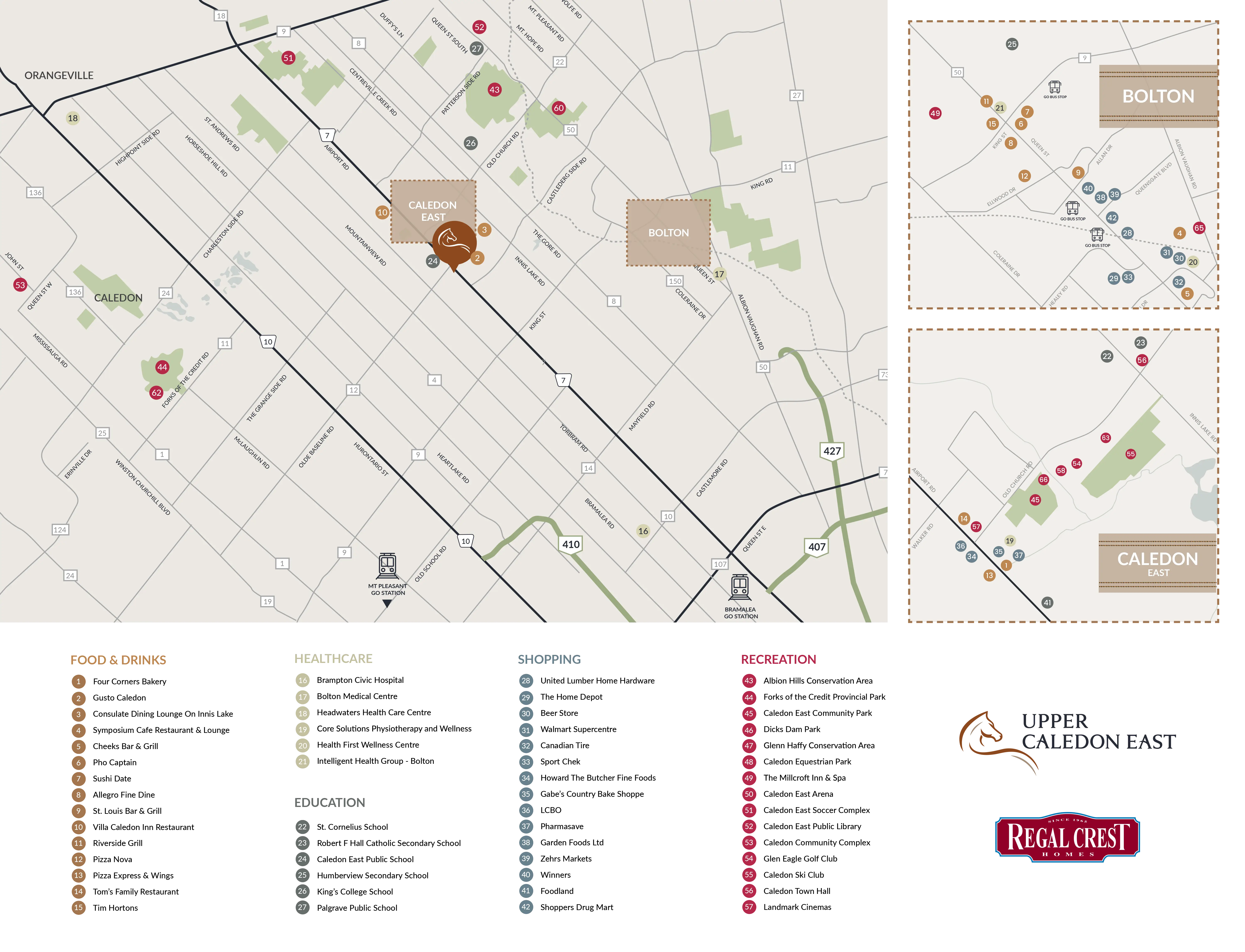 Upper Caledon East Amenities Map